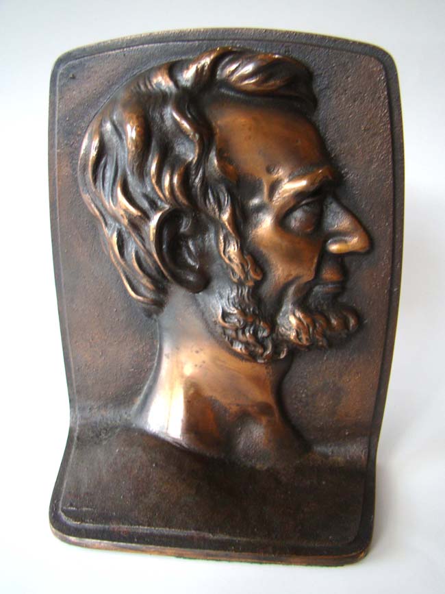 A large single Abraham Lincoln bookend circa 1930